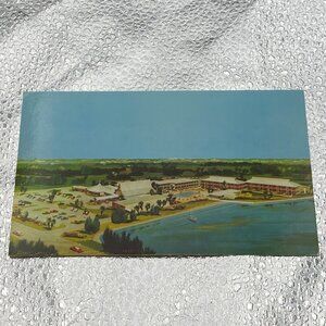 VTG Causeway Inn Postcard Tampa Florida 1960s Hotel Resort Scenic Aerial‎ View
